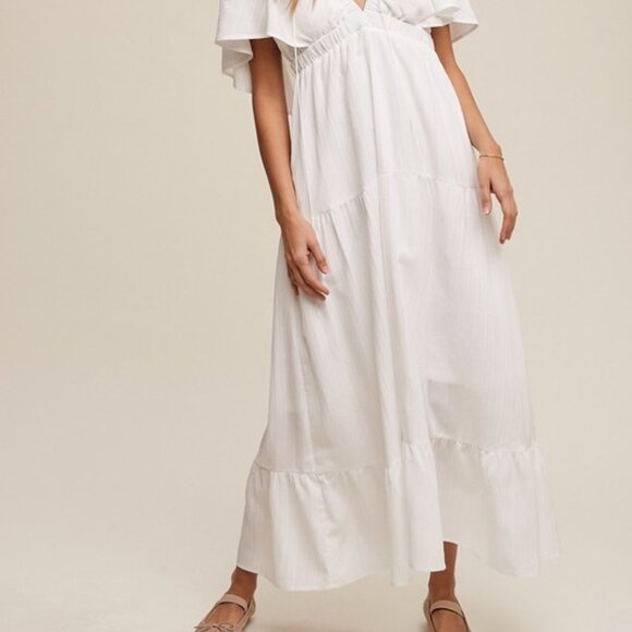 Elegant White Maxi Dress for Women – Flowy, Formal & Summer Beach Events - Picture 4 of 5